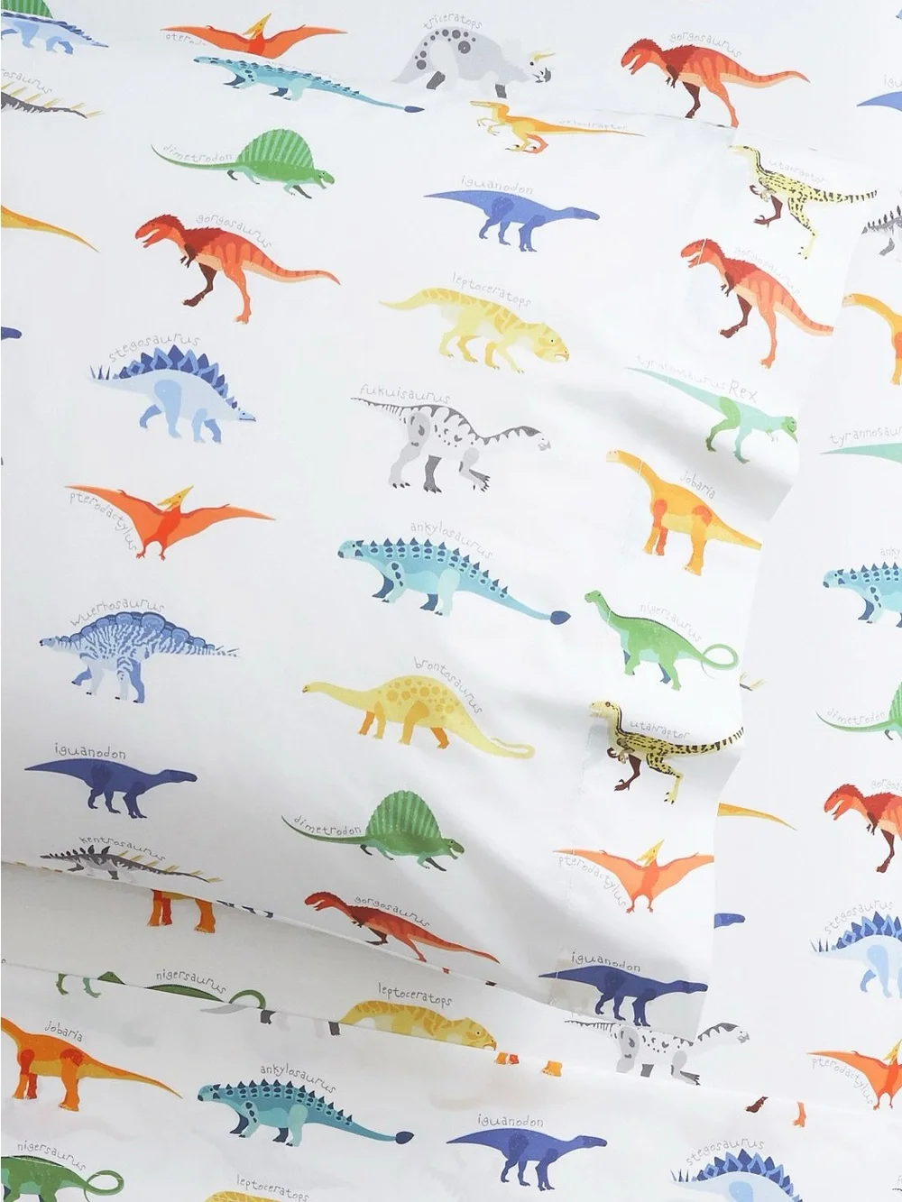 Pottery Barn Kids || Finn Dino Organic Cotton Toddler Fitted Sheet + Pillowcase
